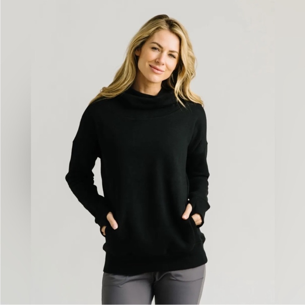 ZYIA Cowl Neck Oh So Soft Hoodie Black Size L